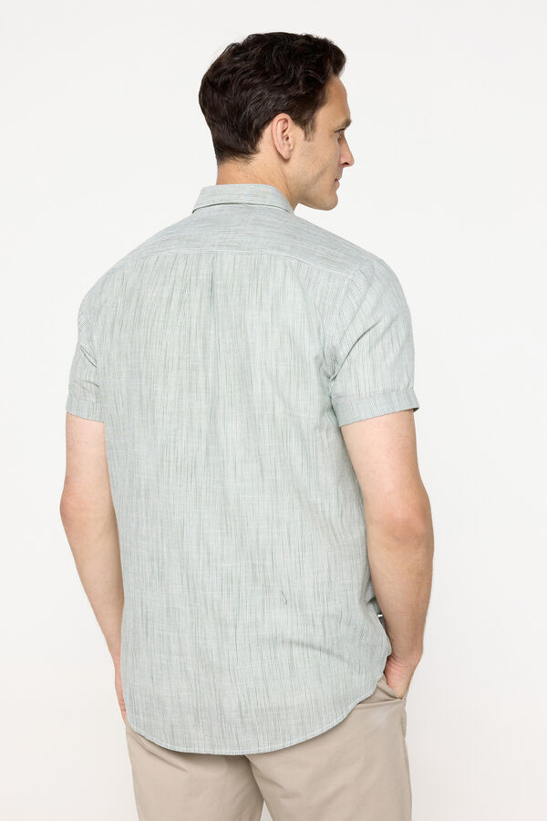 Milano Camisa Slub Rayas Verde