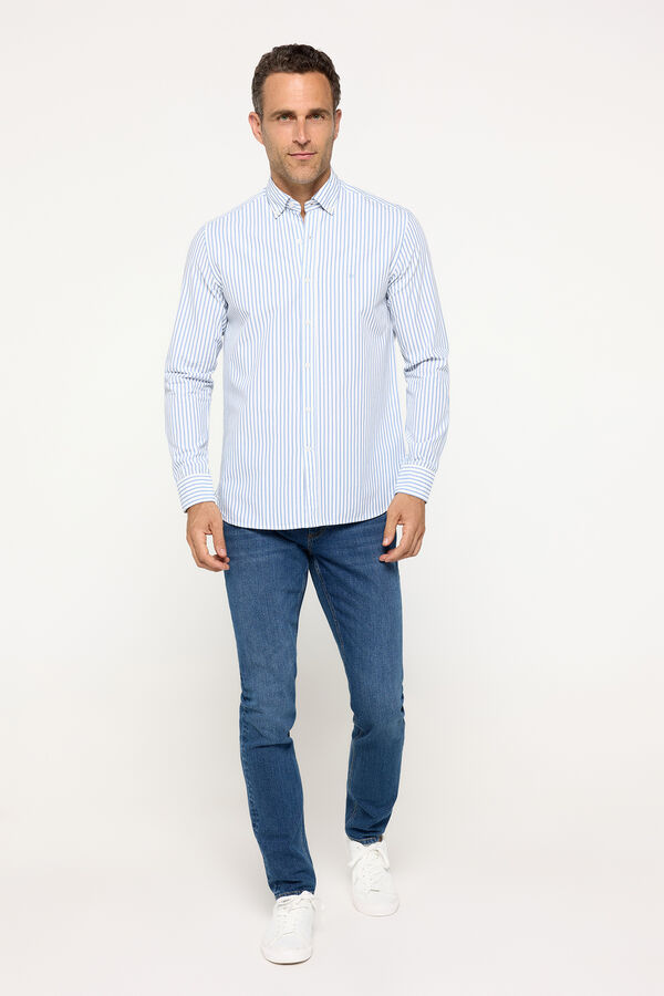 Pedro del Hierro Camisa Popel&iacute;n PdH Rayas Azul