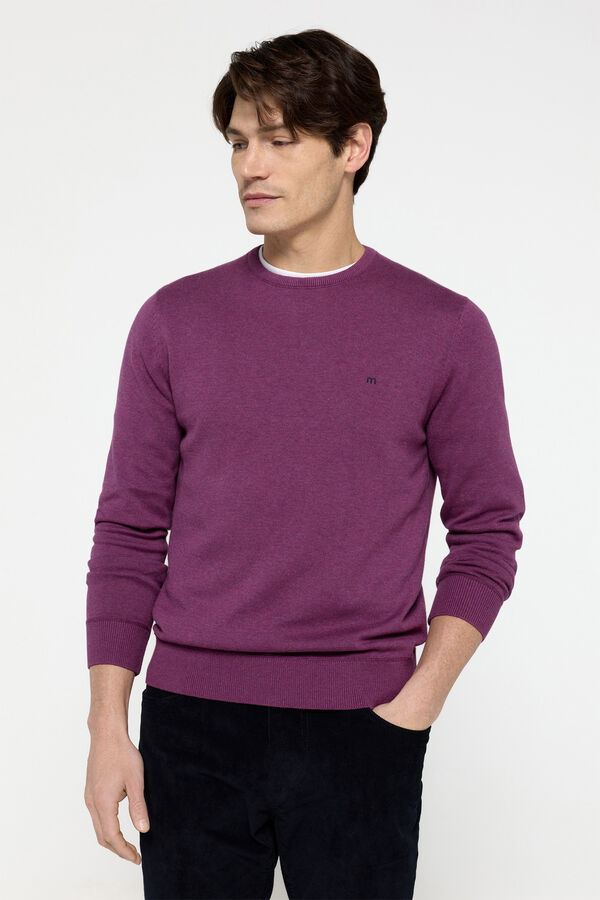 Milano Camisola b&aacute;sica com gola redonda P&uacute;rpura