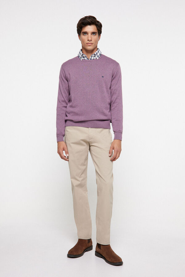 Pedro del Hierro Jersey b&aacute;sico algod&oacute;n PDH Morado