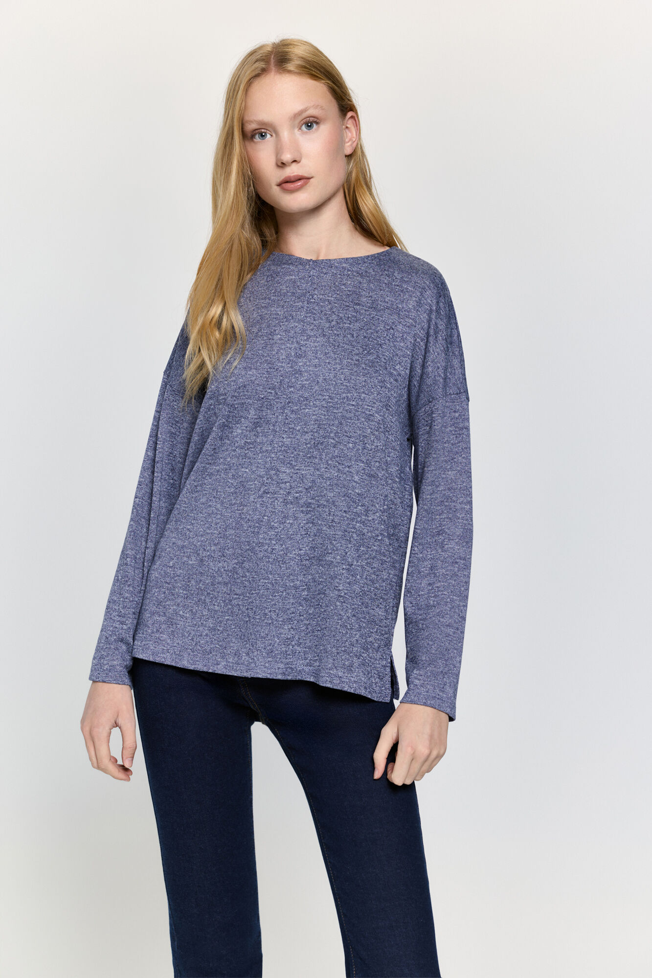 Milano Camiseta tacto suave manga larga cuello redondo