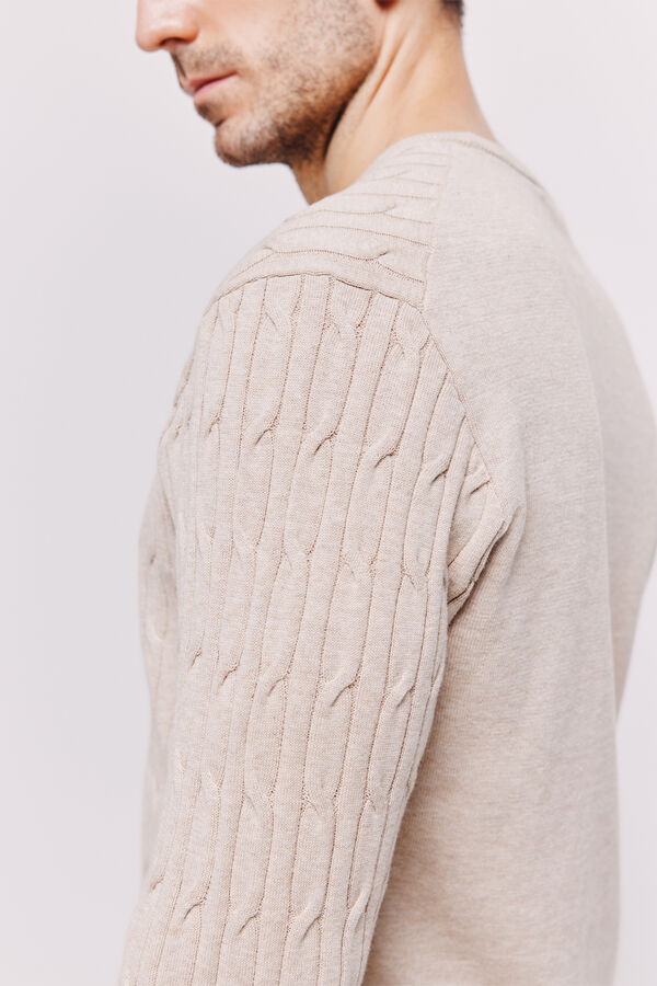 Milano Jersey cuello caja Beige