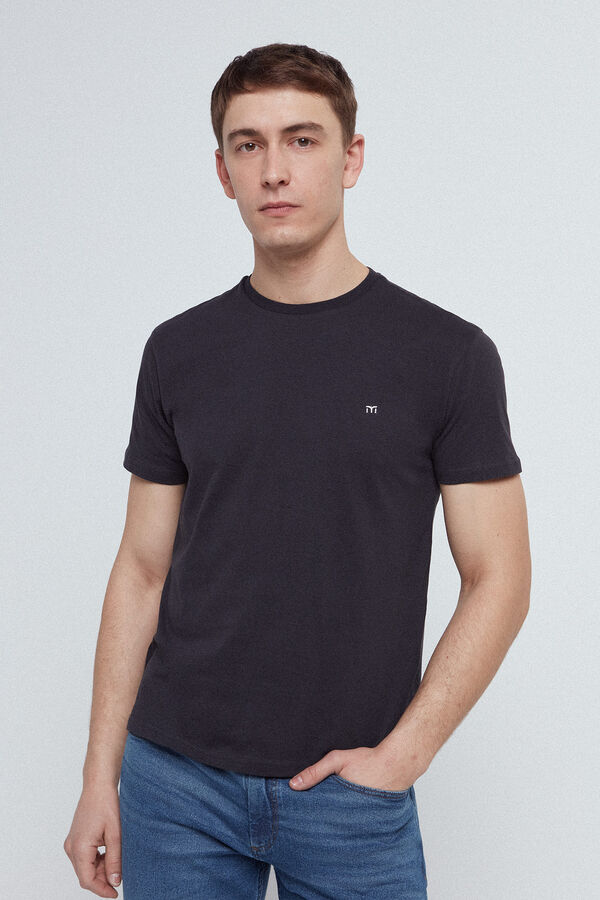 Fifty Outlet Camiseta básica confeccionada en algodón 100% Negro