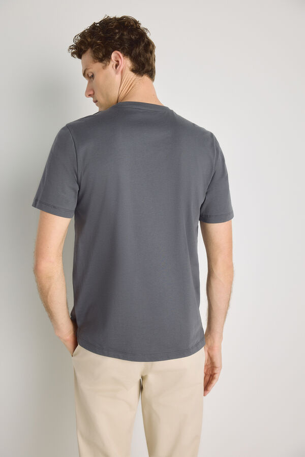 Pedro del Hierro Camiseta b&aacute;sica con logo bordado Gris Oscuro