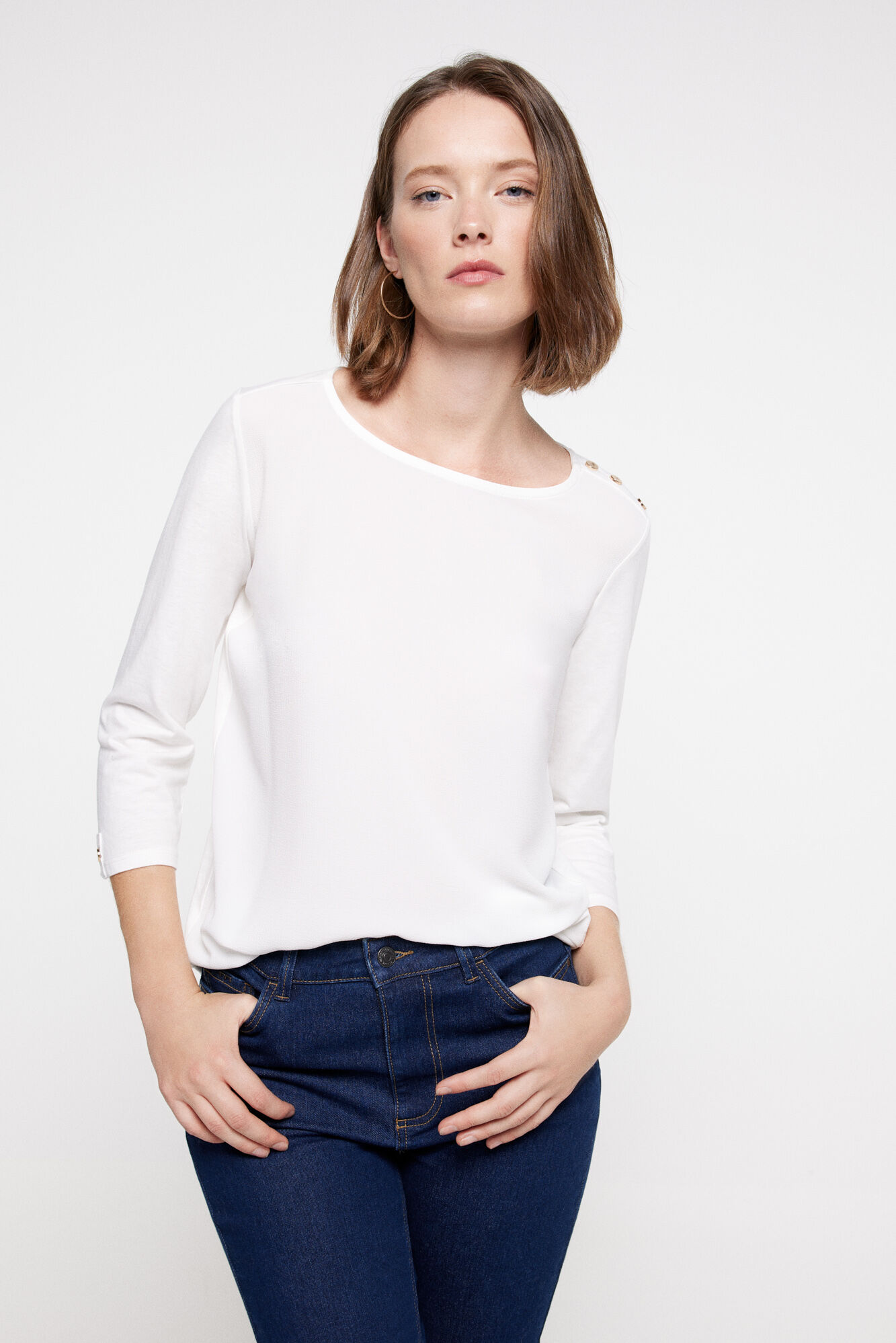 Milano Blusa Bimateria Botones