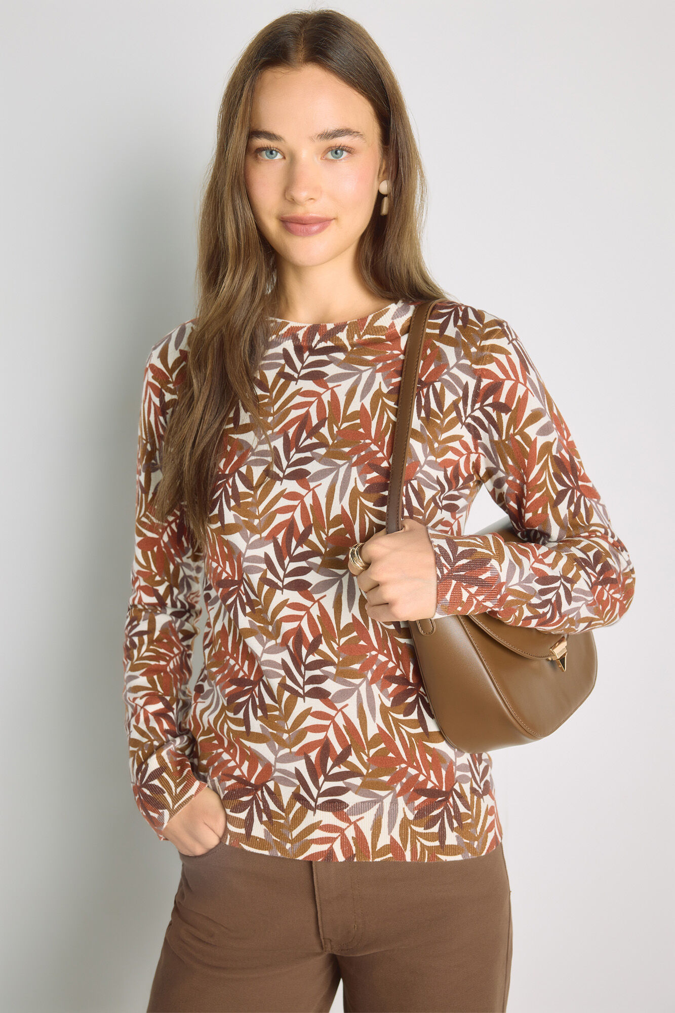Milano Camisola estampada gola redonda