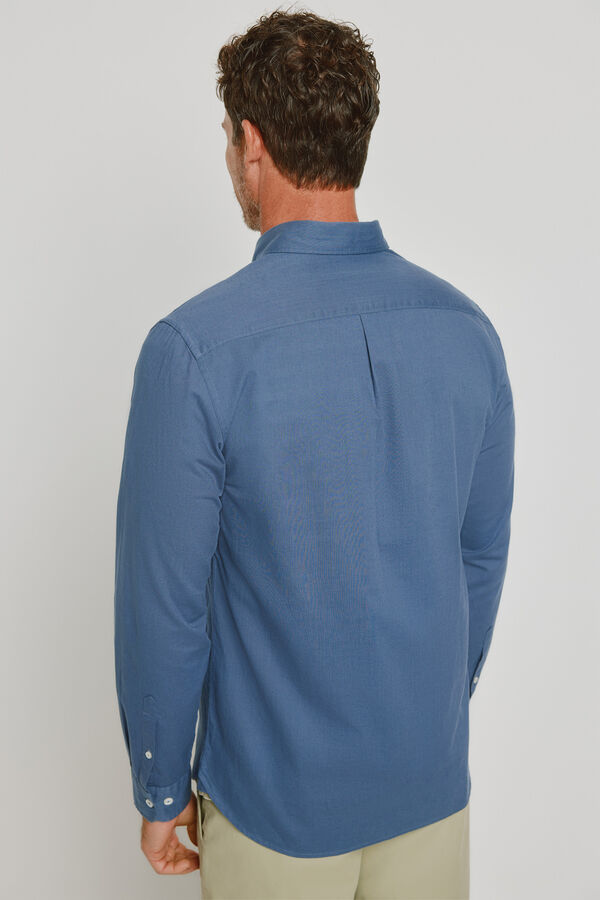 Pedro del Hierro Camisa lisa de manga comprida Azul