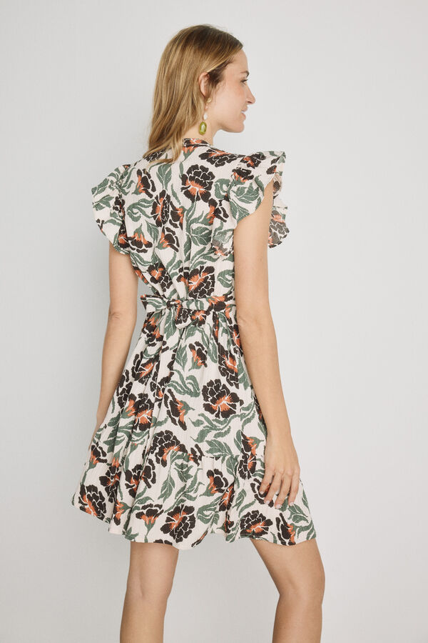 Milano Vestido curto estampado Bege