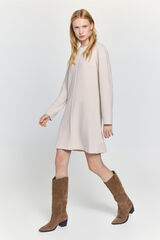 Milano Vestido básico de tecido plush Bege