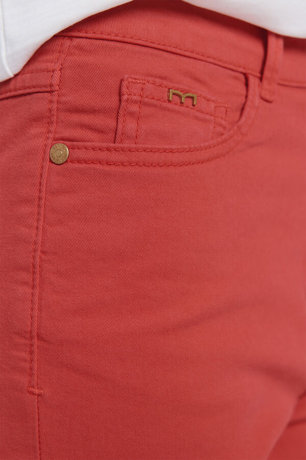 Milano Cal&ccedil;a pirata de cinco bolsos Vermelho