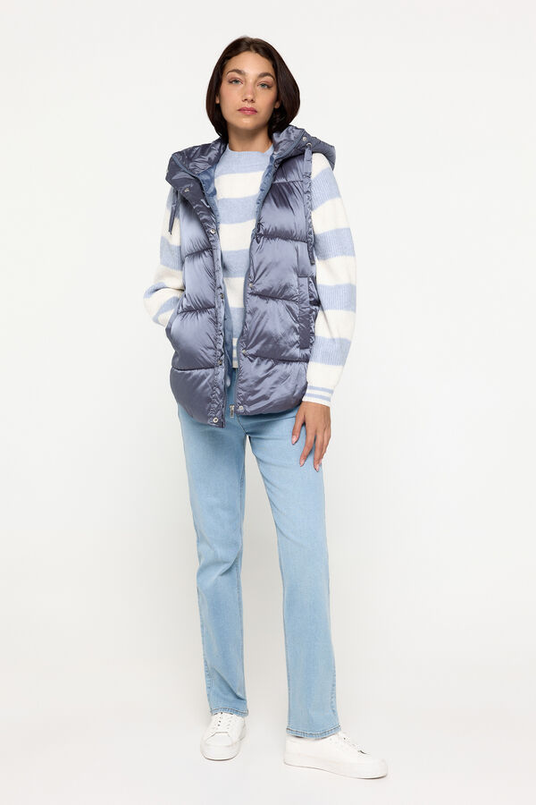 Milano Chaleco plum&iacute;fero acolchado con capucha Azul