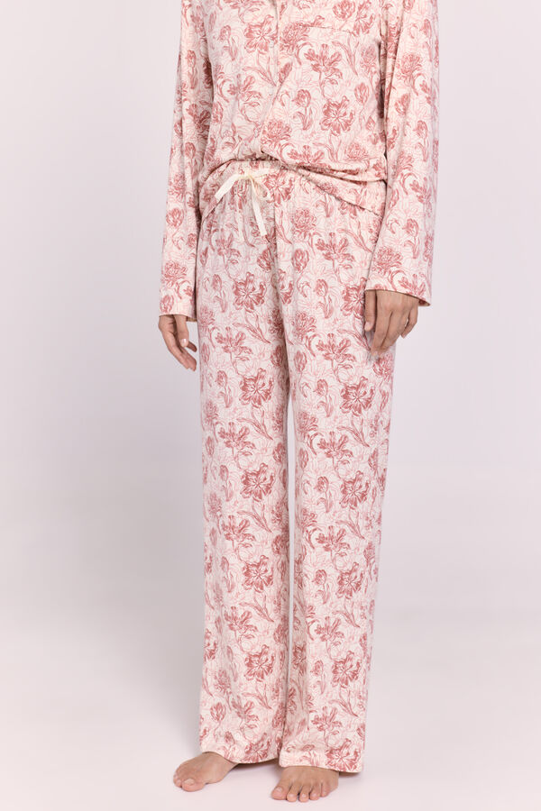 Milano Pijama estampado flores Beige