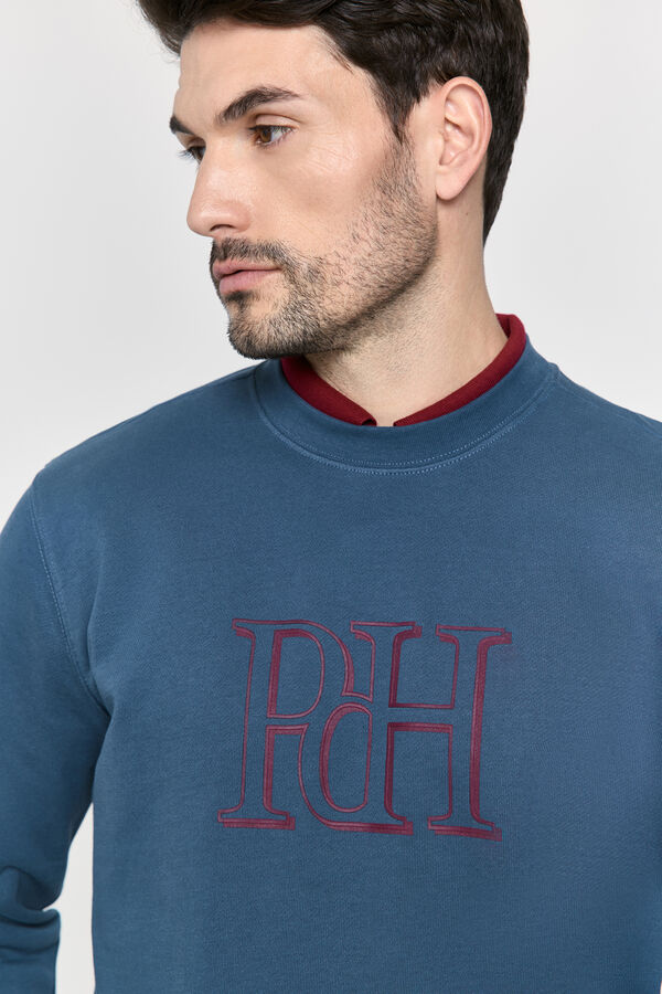 Pedro del Hierro Sudadera logo PdH regular fit Azul Oscuro