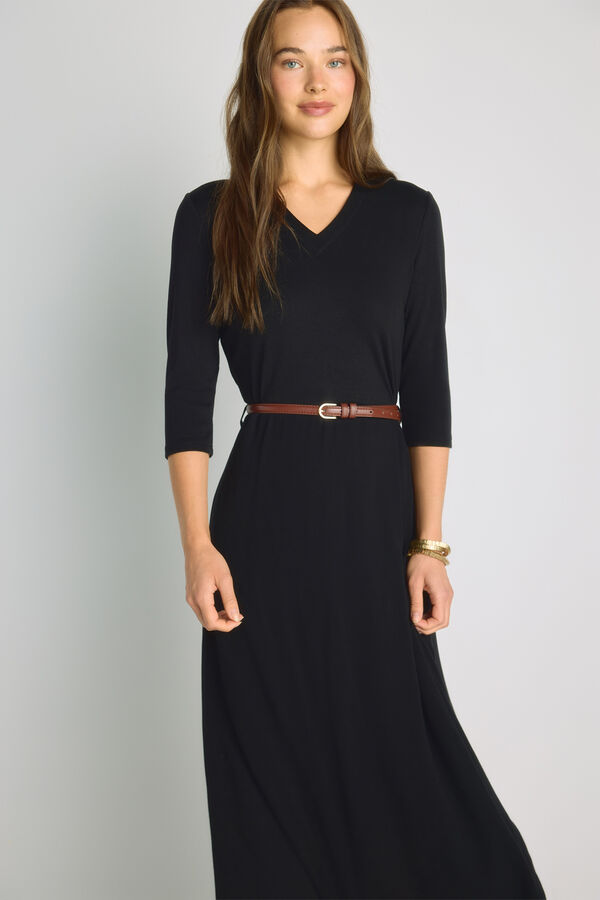 Milano Vestido escote pico Negro