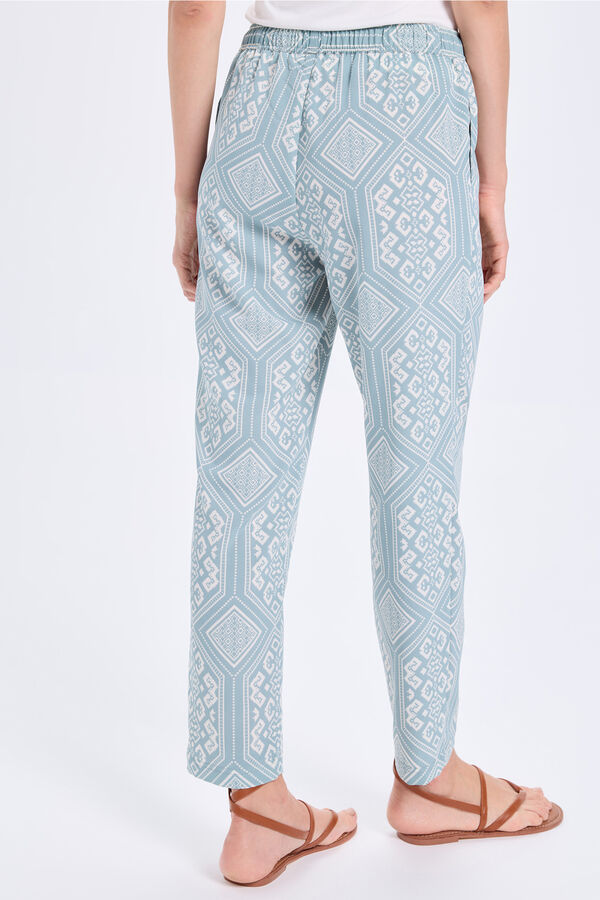 Milano Calças fluídas estampadas Azul