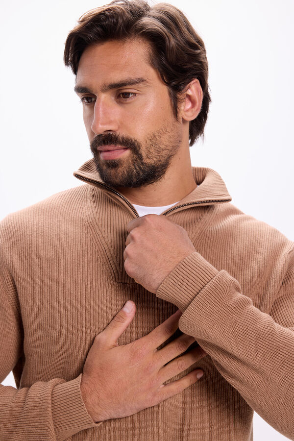 Milano Camisola de algod&atilde;o com meia fecho-&eacute;clair Torrefac&ccedil;ao