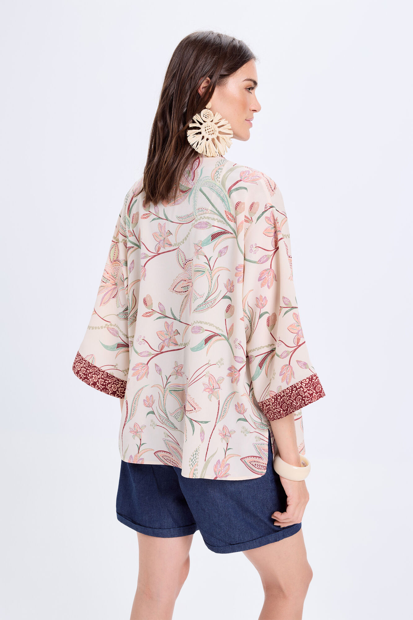 Milano Quimono curto estampado