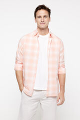 milano Camisa Slub Cuadros Bordeaux