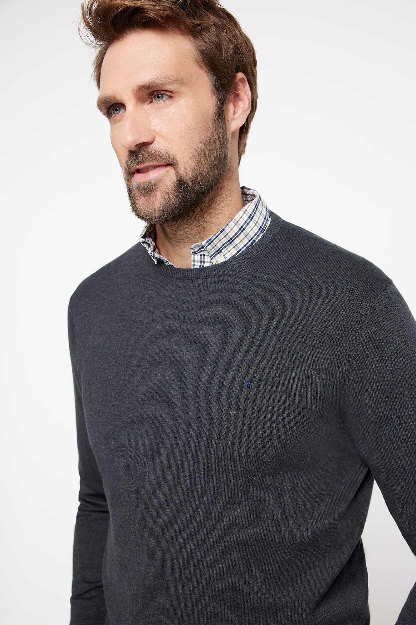 milano Camisola b&aacute;sica com gola caixa