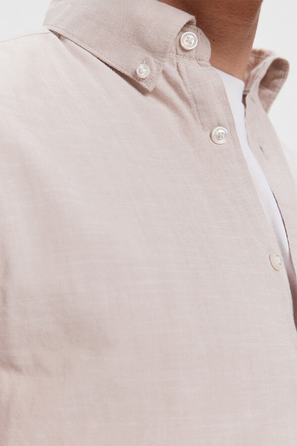 Milano Camisa Slub Lisa Beige