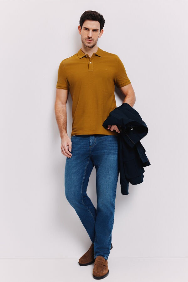 Milano Polo manga curta Areia