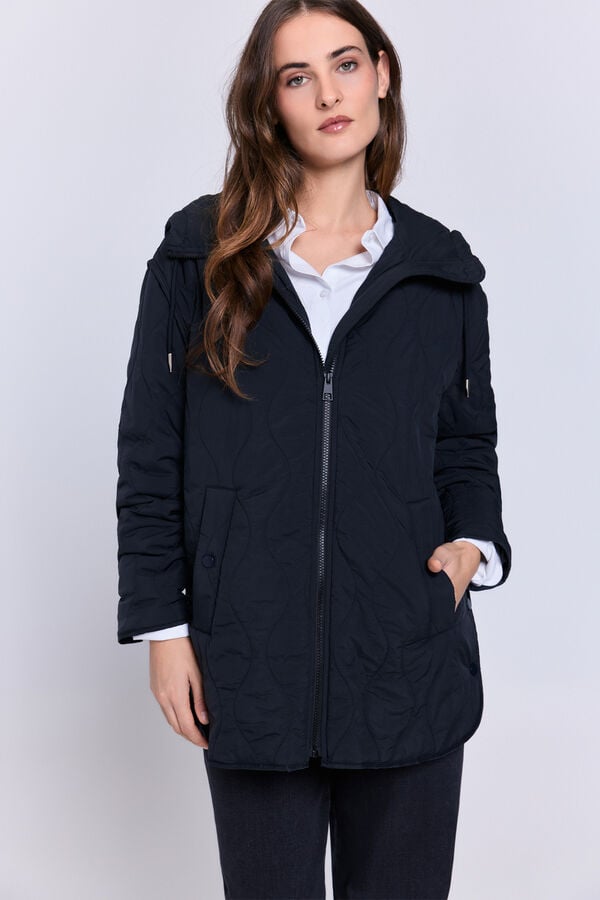 Milano Casaco acolchoado com capuz Preto