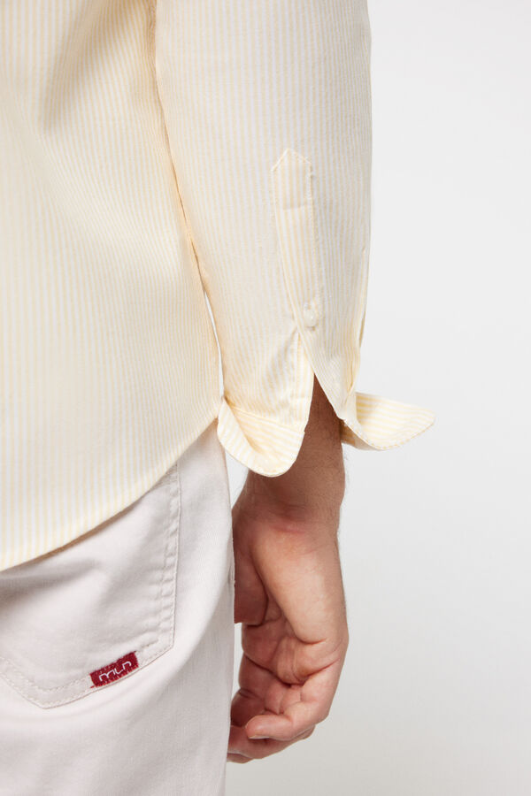 milano Camisa oxford riscas Estampado amarelo