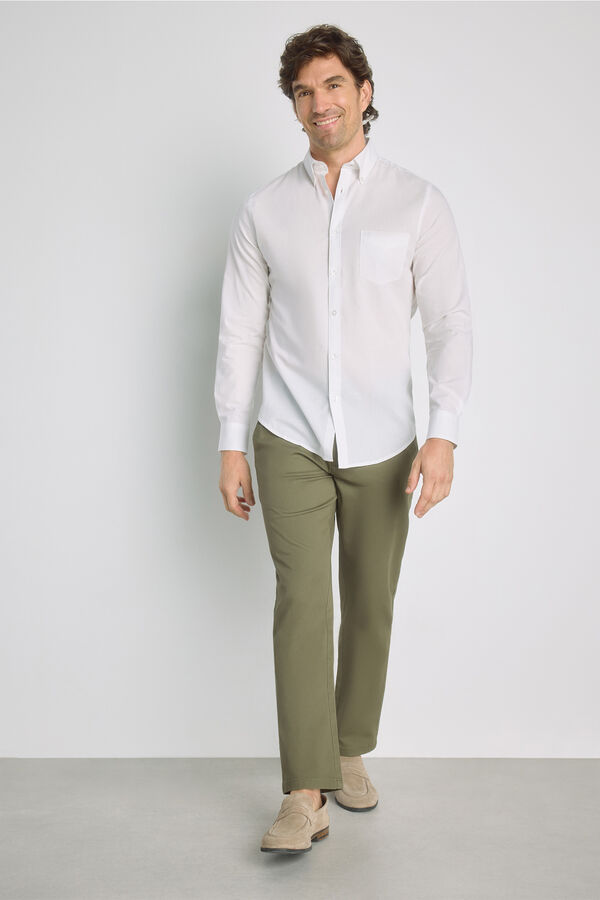 Milano Camisa lisa manga larga Blanco