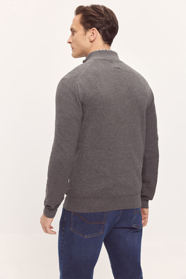 Milano Camisola meio fecho-&eacute;clair. Cinzento oscuro
