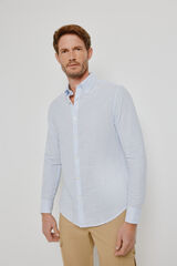 Milano Camisa de riscas de manga comprida Marinho