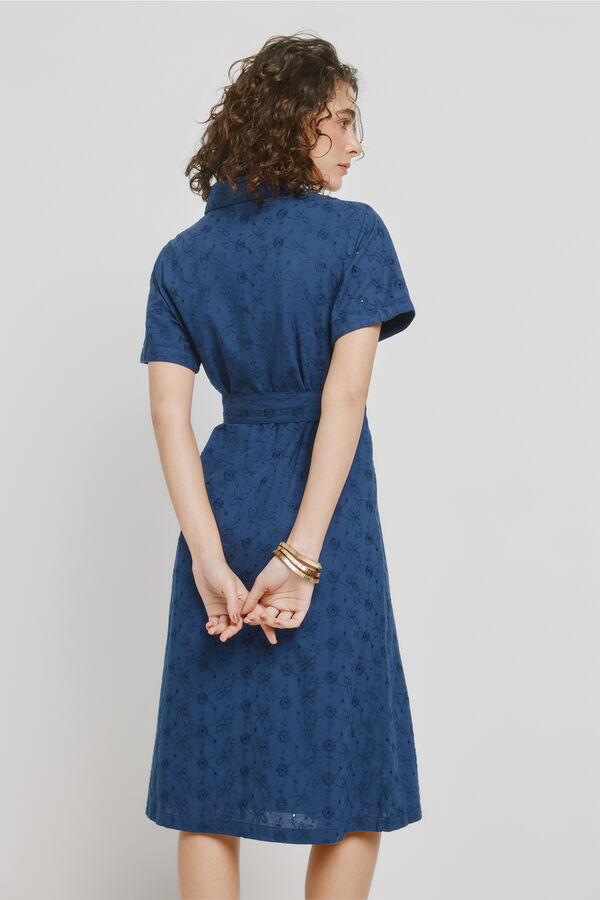 Milano Vestido denim escote pico Navy
