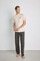 Milano Pijama punto y tela Beige
