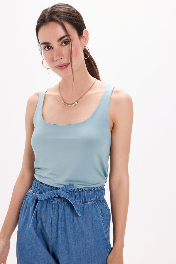 Milano Camiseta elástica com alças largas Azul