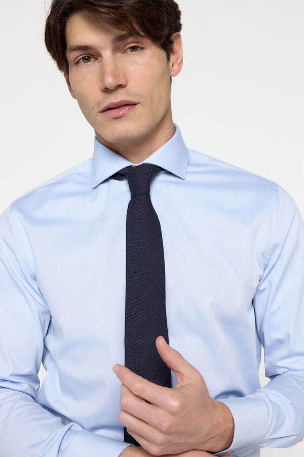 Pedro del Hierro Camisa microestrutura Azul