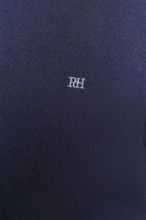 Pedro del Hierro Casaco de malha de algodão com fecho-éclair Marinho