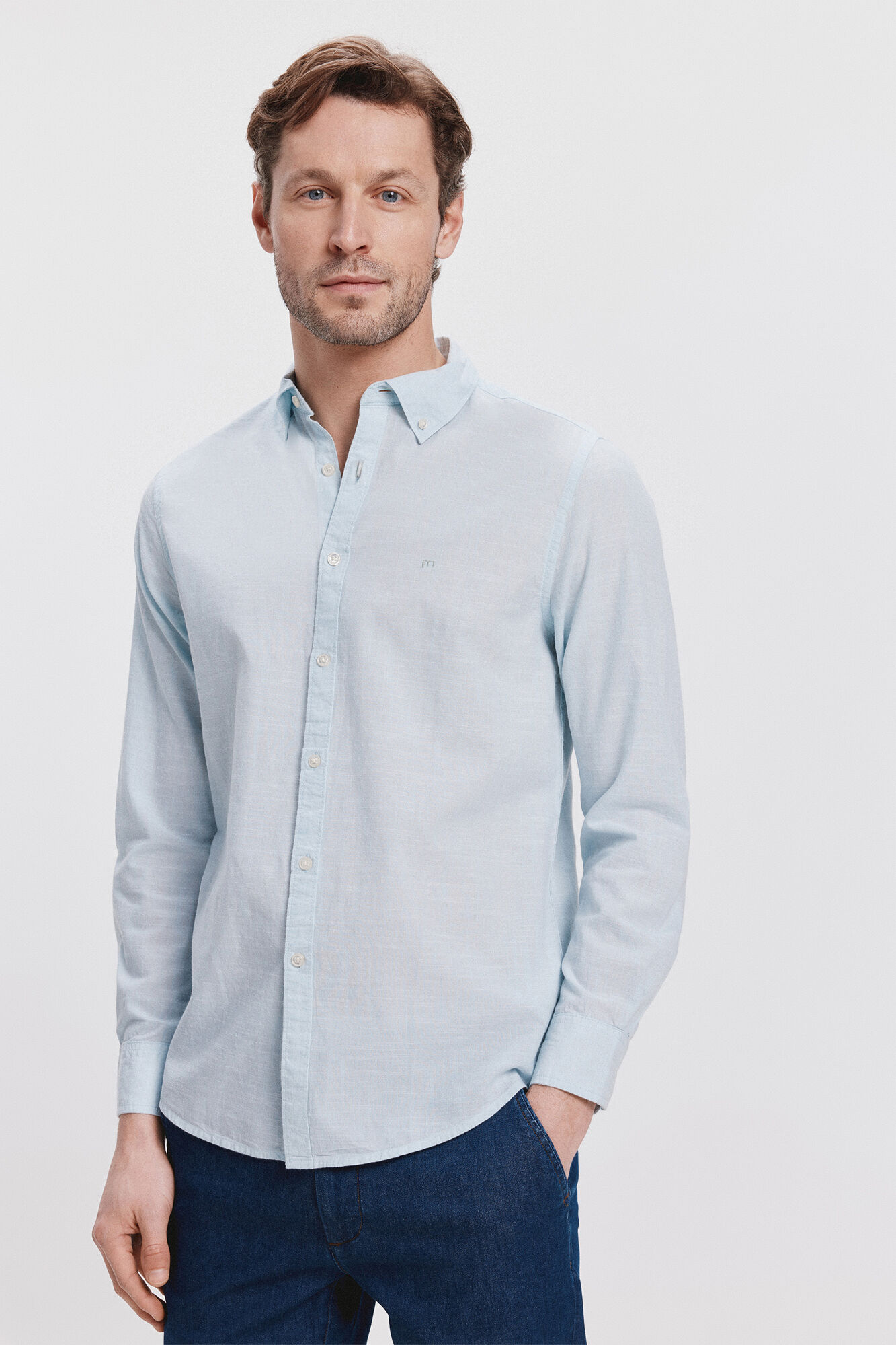 Milano Camisa malha slub lisa