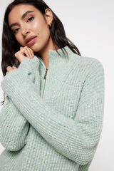 Milano Jersey cuello alto cremallera Gris