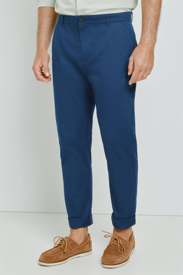 Milano Cal&ccedil;as chino tapered Marinho