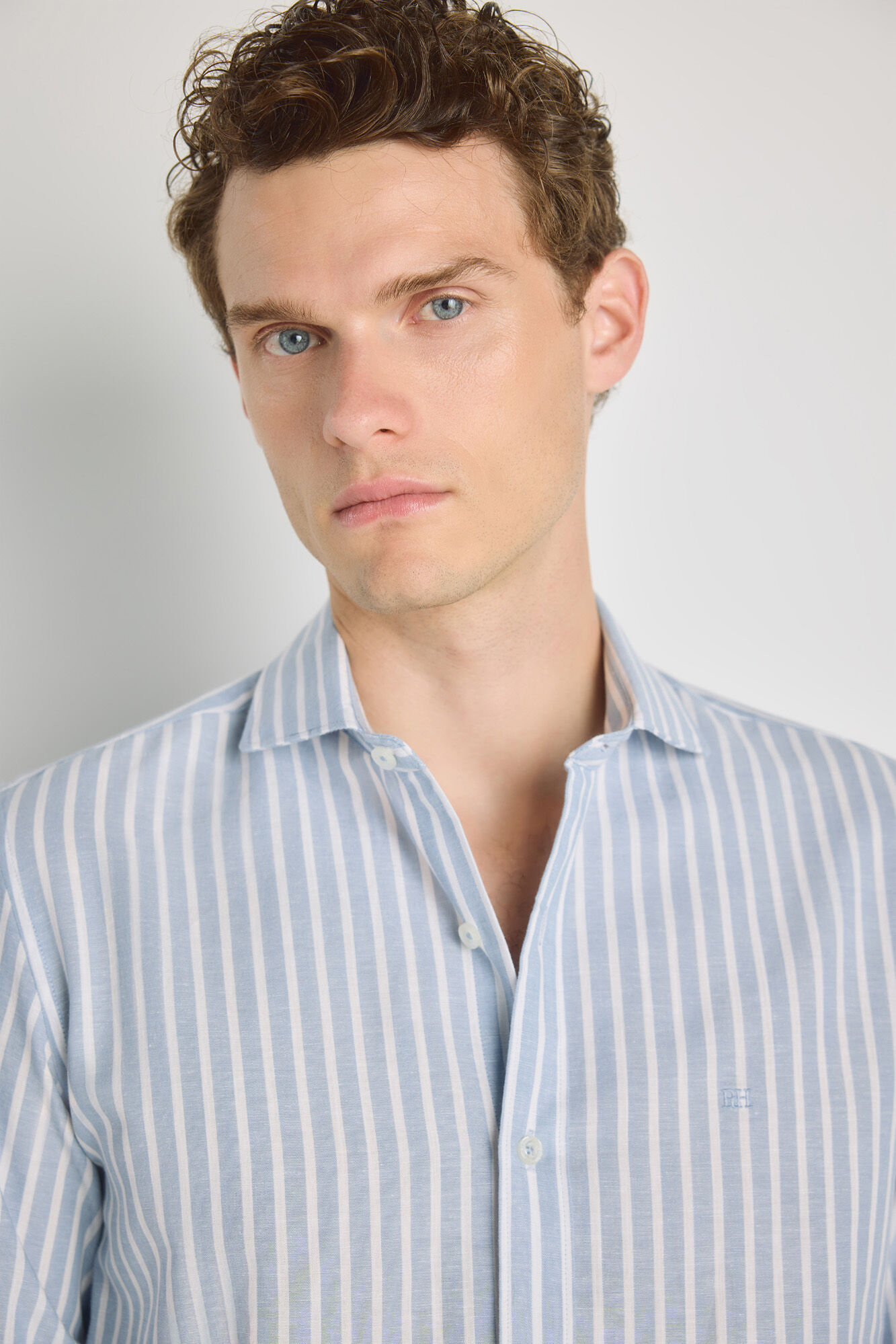 Pedro del Hierro Camisa de riscas de manga comprida