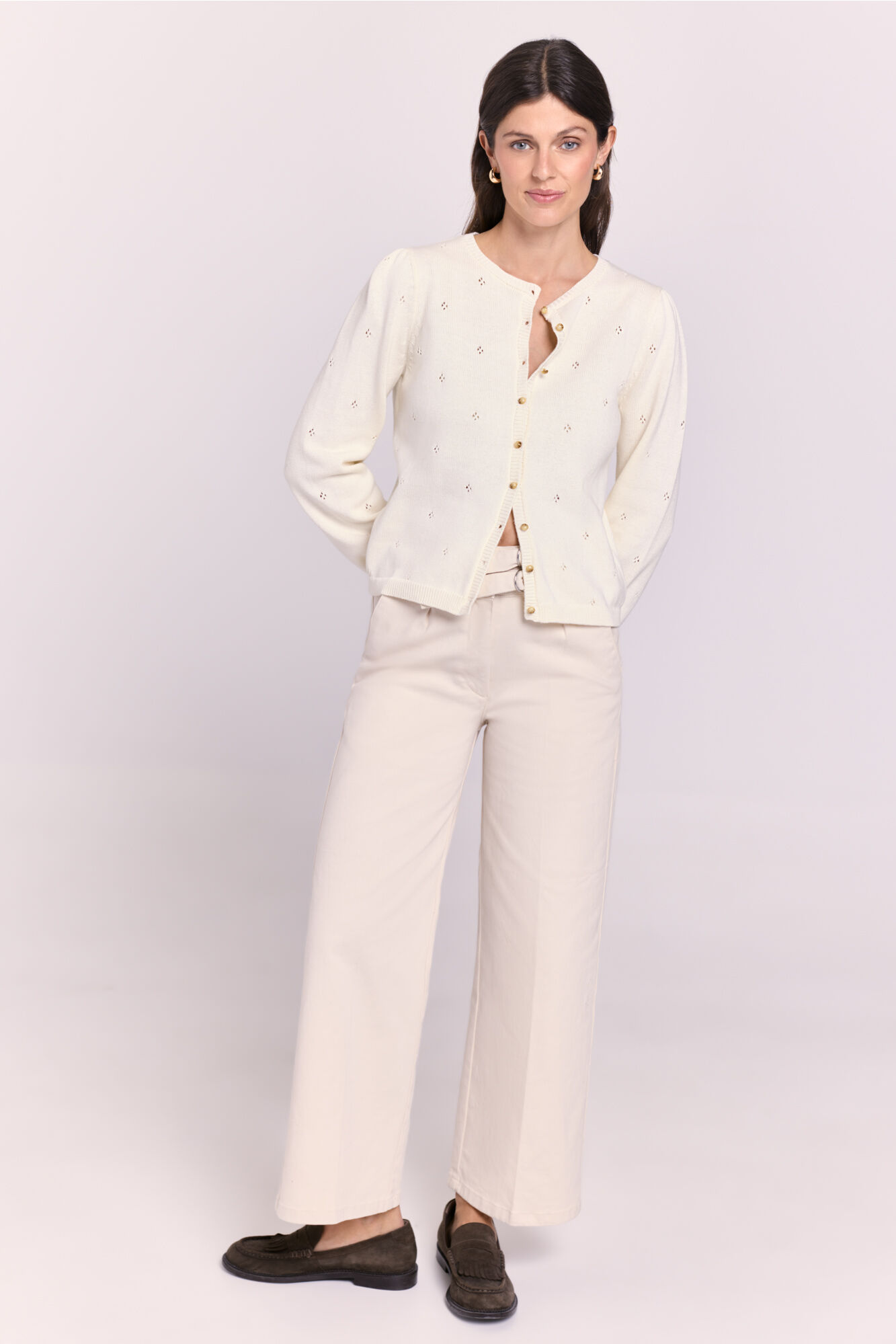 Milano Cardigan de punto manga abullonada