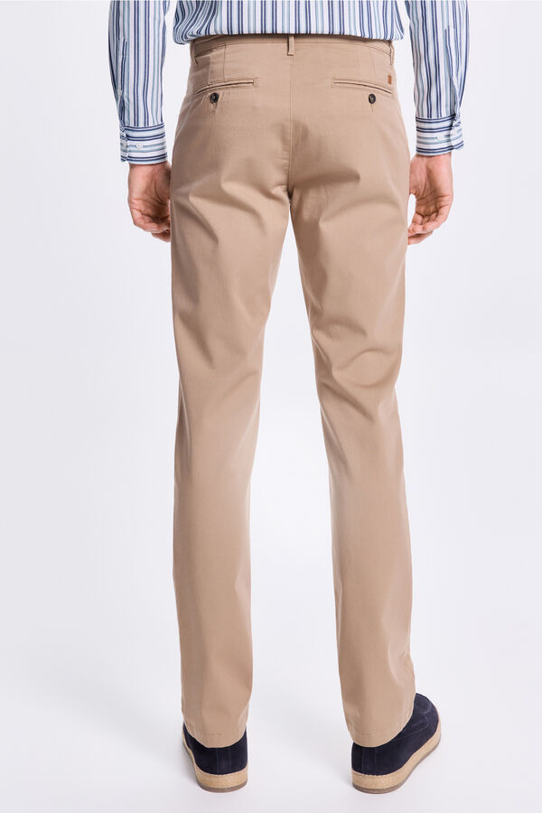Milano Pantalón Chino Liso Slim Camel