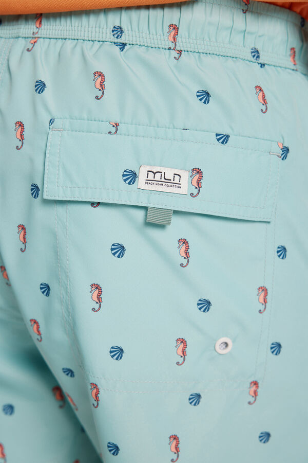 Milano Maiô com estampa contrastante Azul