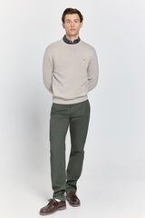 Milano Camisola básico de gola caixa Bege