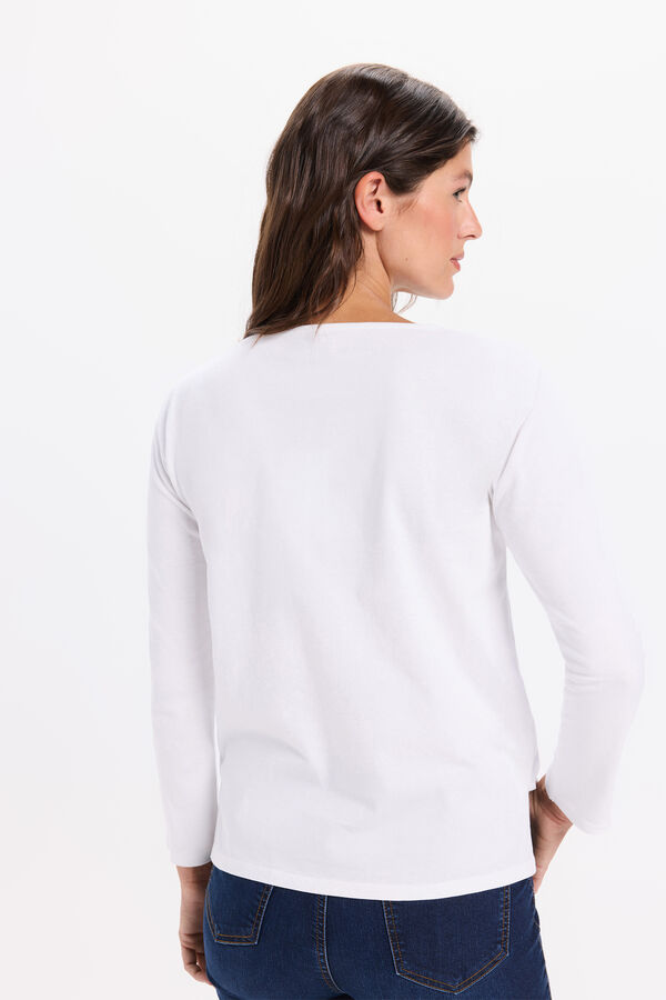 Milano T-shirt de manga com manga francesa Branco