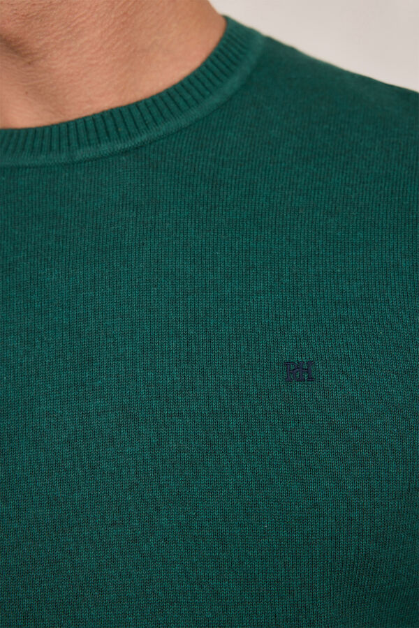 Pedro del Hierro Camisola básico redondo Verde escuro