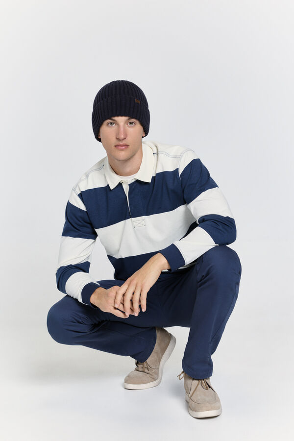 Milano Polo riscas estilo rugby Marinho