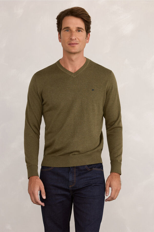 Pedro del Hierro Camisola básica Peak Cáqui escuro