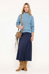 Milano Jersey cuello alto cremallera Gris Claro