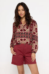 Milano Bermuda tipo chin&ecirc;s tecido elastico Bordeaux