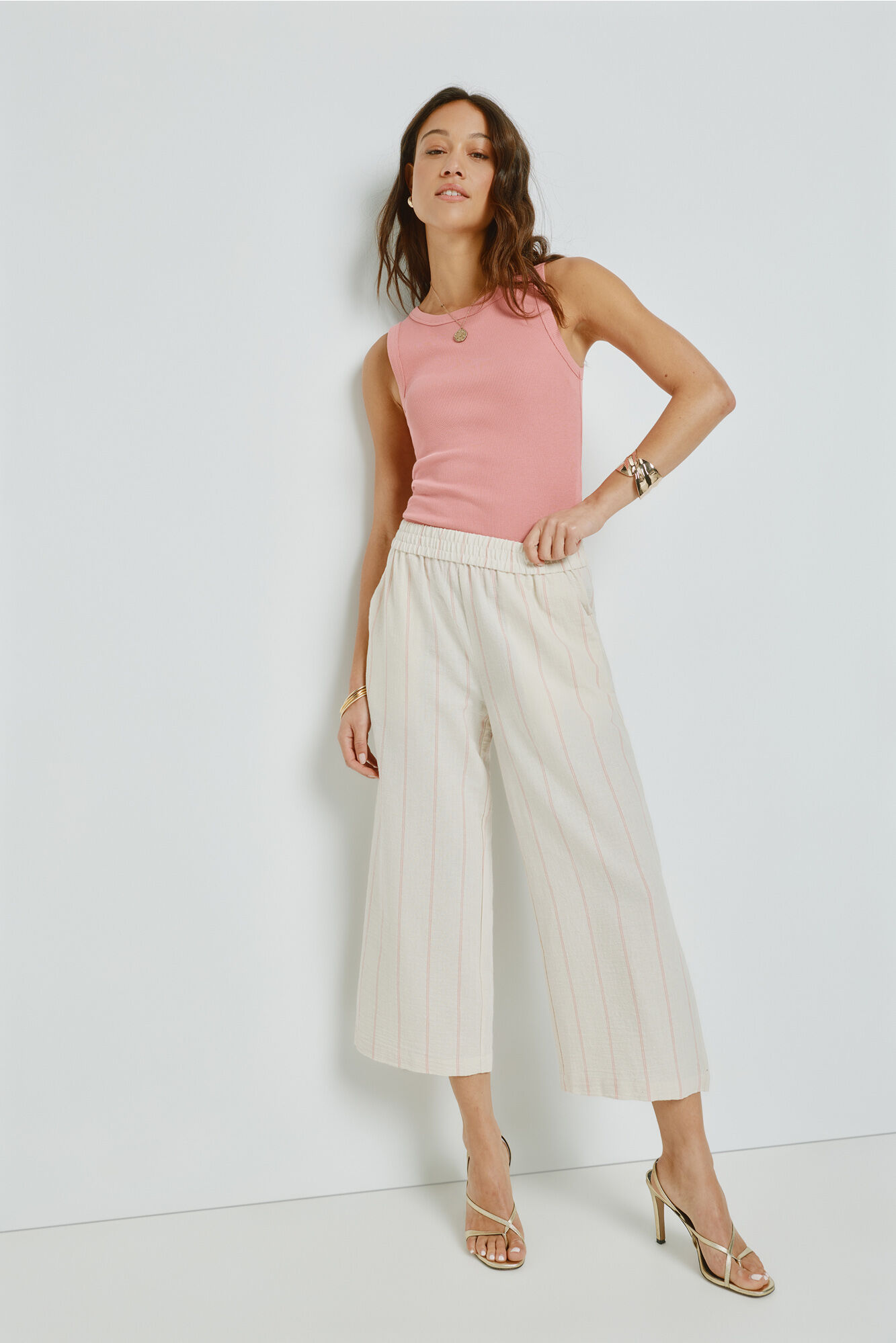 Milano Pantal&oacute;n de rayas con cinturilla el&aacute;stica